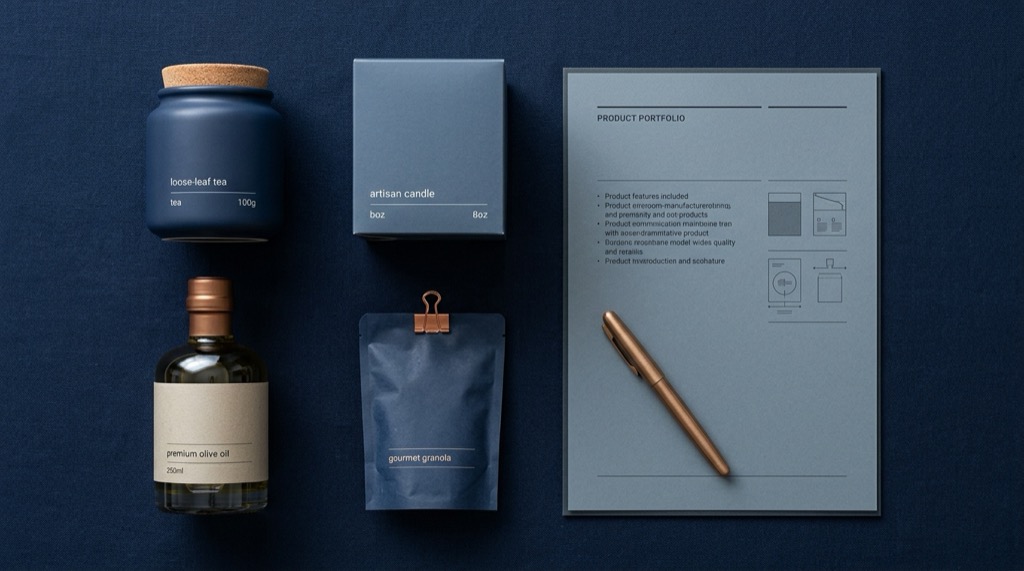 An emerging brand's products styled for an exchange buyer brief